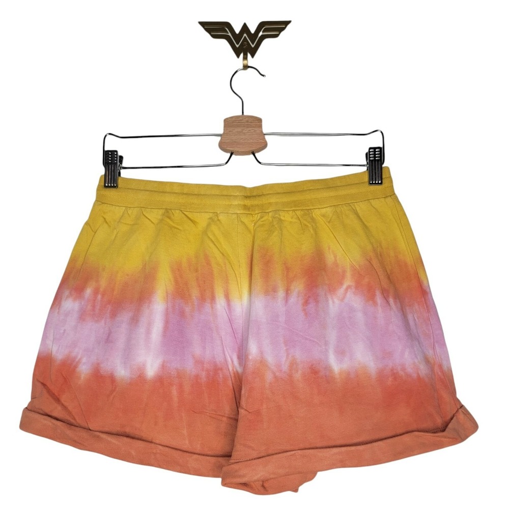 YOUNG FABULOUS BROKE Shorts Parker Tie Dye Cotton High Rise Yellow Women Medium - Picture 6 of 12